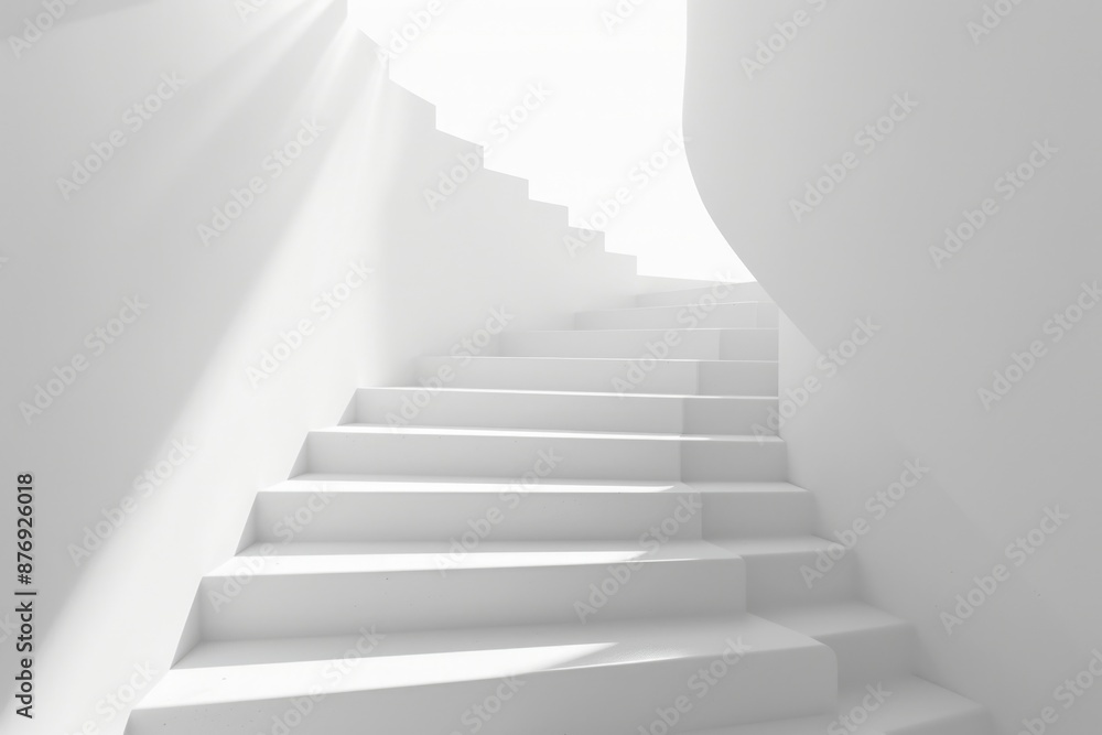 Stairs. Business Concept of Growth and Success with Abstract White 3D Illustration Stairs. Business Concept of Growth and Success with Abstract White 3D Illustration