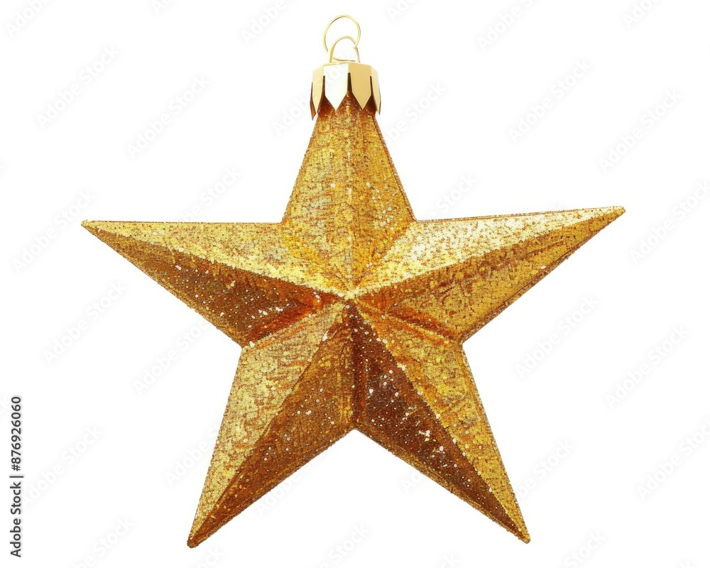 Star Christmas. Golden Metallic Shiny Star Object for Christmas Decor Star Christmas. Golden Metallic Shiny Star Object for Christmas Decor