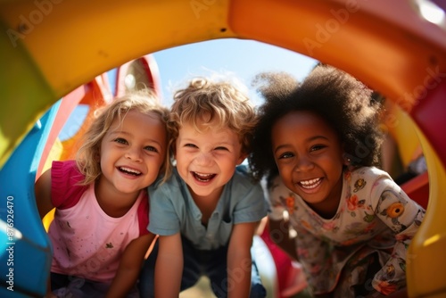 Playground laughing portrait outdoors. © Rawpixel.com