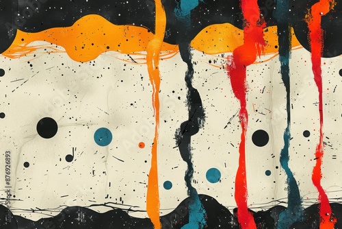 Wallpaper Mural Abstract Art with Bold Color Splashes Torontodigital.ca