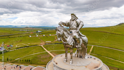 Monument Dschingis Khan Mongolei Luftaufnahme photo