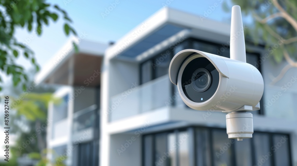 Home security system, featuring smart locks, motion detectors, and surveillance cameras, ensuring safety and peace of mind Home security system, featuring smart locks, motion detectors, and surveillance cameras, ensuring safety and peace of mind
