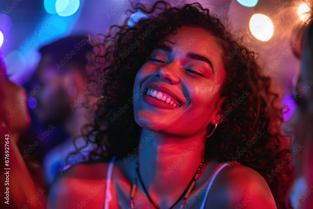 Close up of happy young woman at nightclub Close up of happy young woman at nightclub