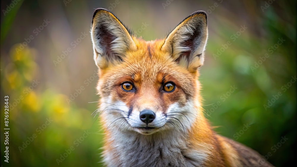 Fototapeta premium Close-up of a red fox in its natural habitat, wildlife, animal, outdoor, nature, predator, fur, mammal, forest, hunter