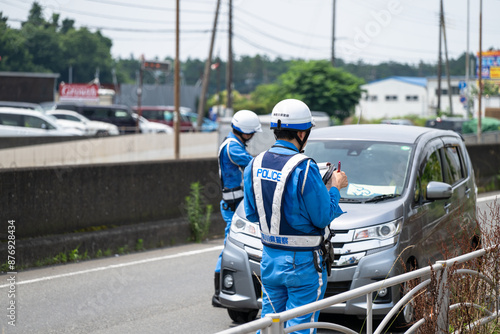 Quadro su tela 検問　警察官　取締り