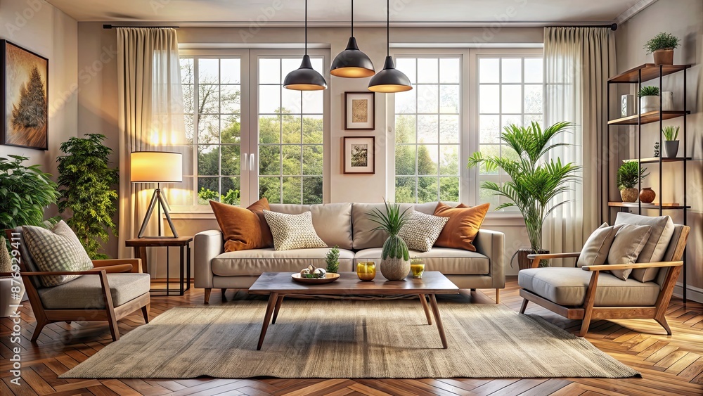 Cozy living room interior with stylish decor and comfortable furniture, cozy, living room, interior, stylish, decor Cozy living room interior with stylish decor and comfortable furniture, cozy, living room, interior, stylish, decor