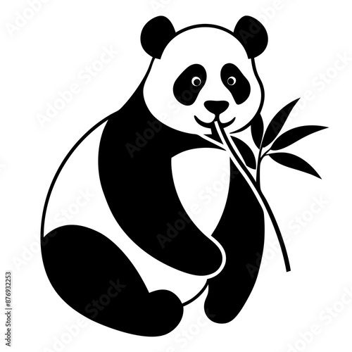 Panda eat food vector