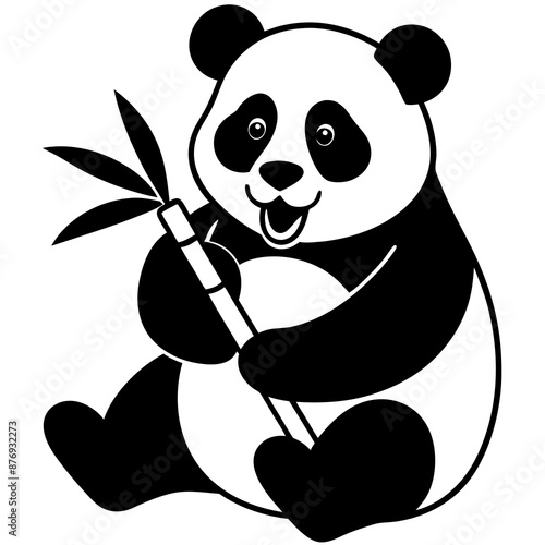 Panda eat food vector