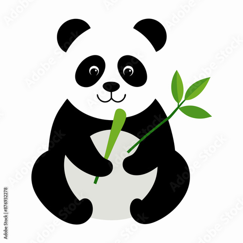 Panda eat food vector