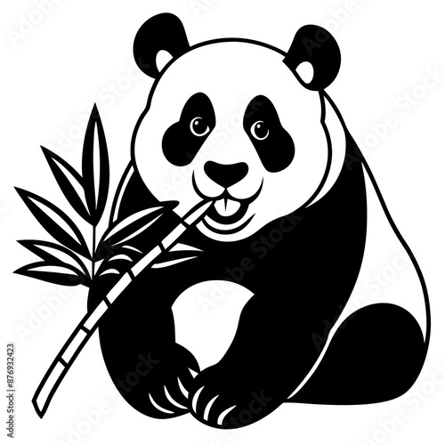 Panda eat food vector