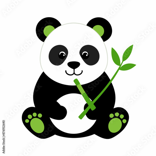 Panda eat food vector