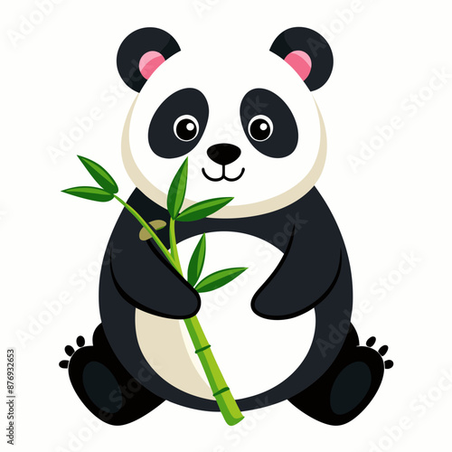 panda and bamboo