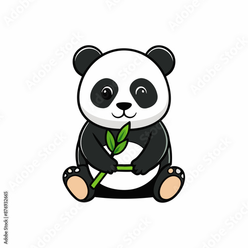 Panda eat food vector