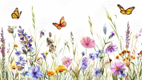 Minimalist design with floral motifs with leaves, plants, and insects. Ideal for posting cards, displaying on advertising, decorating.