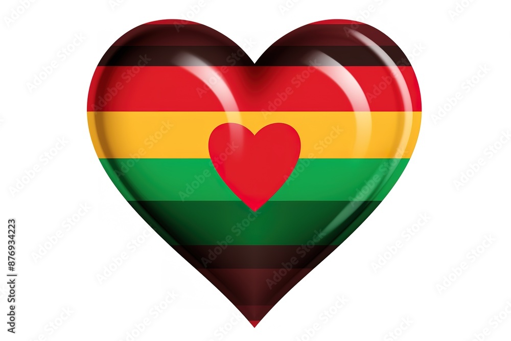 Sao Tome and Principe flag in heart shape isolated on white background Sao Tome and Principe flag in heart shape isolated on white background