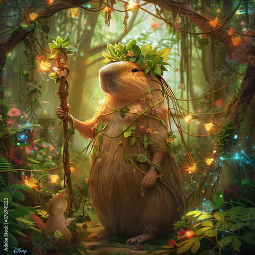 Capybara, a slightly overweight and chubby fairy tale character. Lazy and clumsy, but with a good heart.  photo