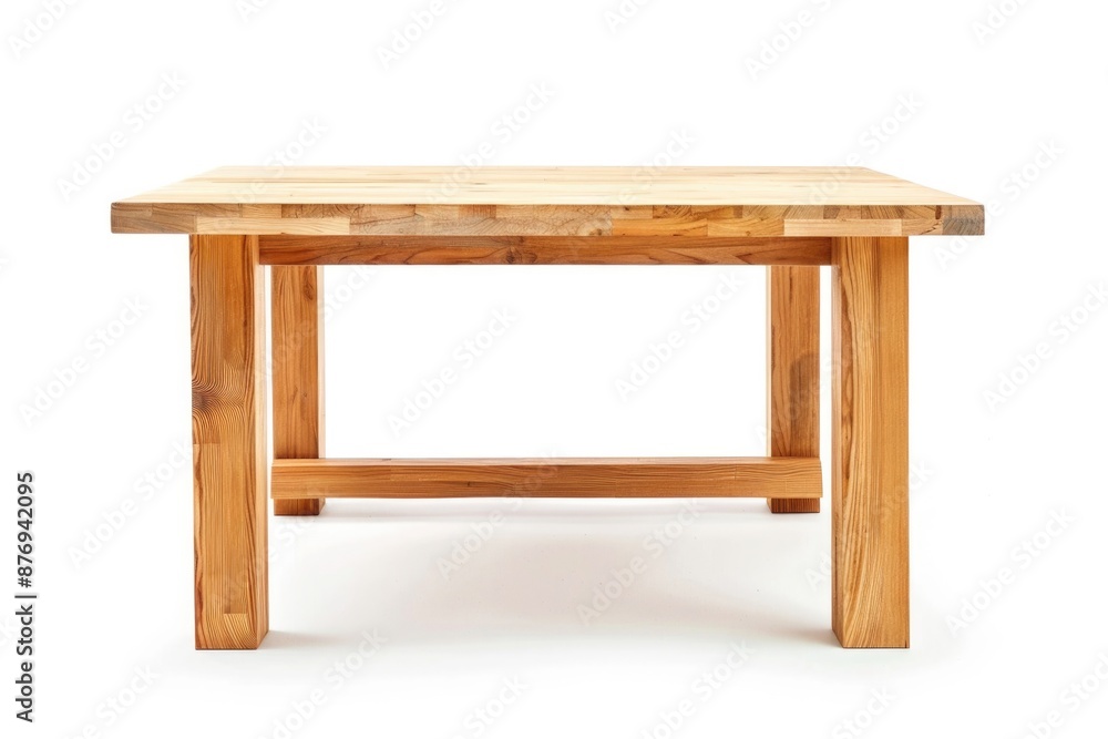 Table Isolated. Elegant Design of Wooden Dining Table on White Background Table Isolated. Elegant Design of Wooden Dining Table on White Background