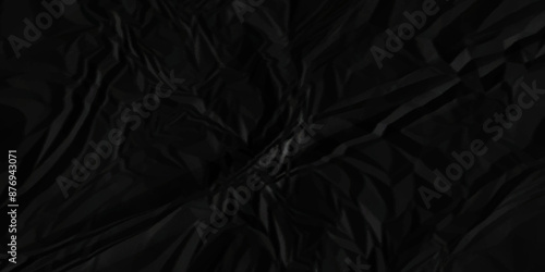 Dark black crumpled paper texture background. black crumpled and top view textures can be used for background of text or any contents.	
