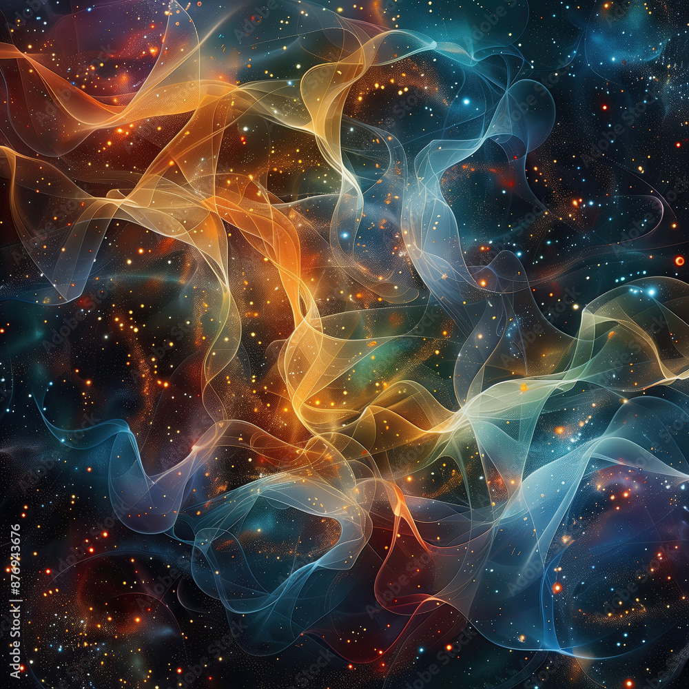 Celestial Network - Mesmerizing Abstract Background of Interwoven Polygonal Lines, Glowing Dots, and Cosmic Energy Celestial Network - Mesmerizing Abstract Background of Interwoven Polygonal Lines, Glowing Dots, and Cosmic Energy