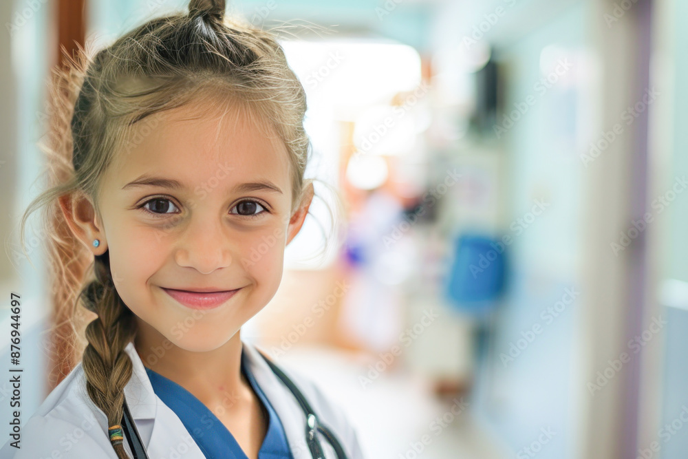 Fototapeta premium little girl in doctor costume