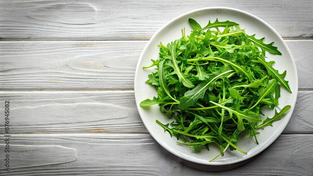 Vibrant and nutrient-rich arugula on a white plate, arugula, greens, fresh, healthy, salad, food, vegetable, organic, lettuce Vibrant and nutrient-rich arugula on a white plate, arugula, greens, fresh, healthy, salad, food, vegetable, organic, lettuce