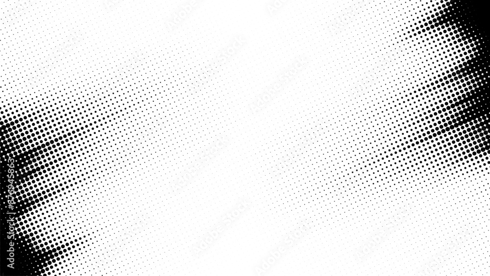 Abstract vector halftone tilted background with grainy stripes. Dotted texture and trendy halftone tonal gradation effect.