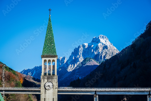 The town of Dogna at the foot of Montasio photo