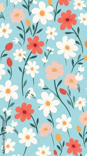 Flowers wallpaper pattern plant daisy.
