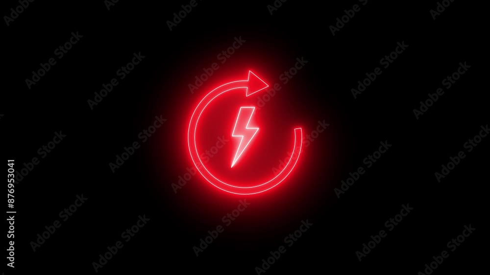 Glowing neon bolt icon . Neon Thunder storm icon, Power symbol animation icon. Flash icon. Charge flash icon. 4K stock video Glowing neon bolt icon . Neon Thunder storm icon, Power symbol animation icon. Flash icon. Charge flash icon. 4K stock video