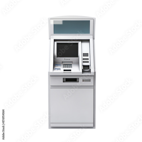 Atm cash machine isolate on transparent png.
