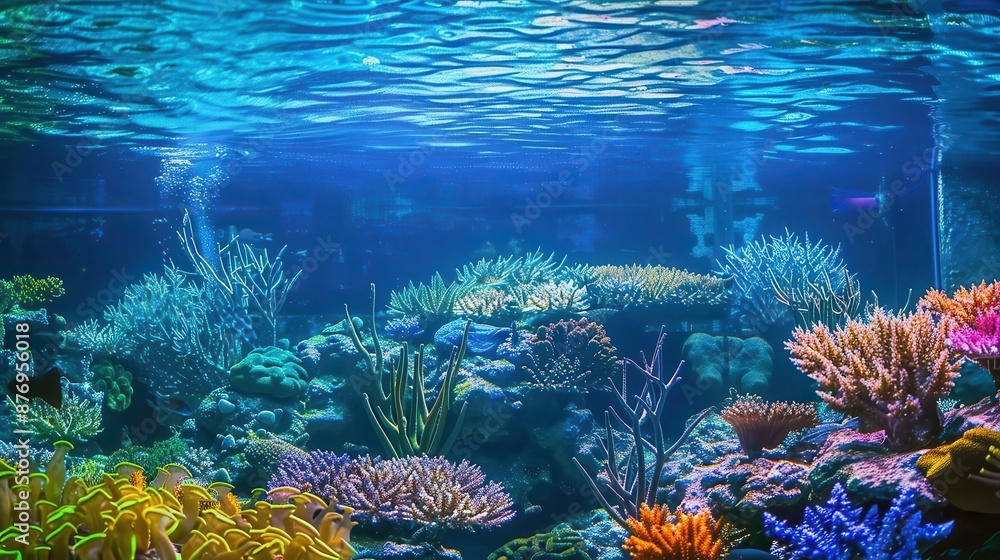 Fototapeta premium exploration, journey, discovery, underwater reef, vibrant coral, marine life