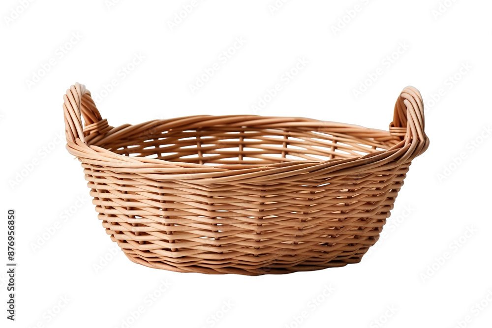 A Rustic Wicker Basket With Handles Ready for Gathering on a White or Clear Surface PNG Transparent Background A Rustic Wicker Basket With Handles Ready for Gathering on a White or Clear Surface PNG Transparent Background
