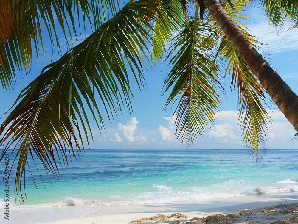 Fototapeta premium vacation, tropical, paradise, palm, island, serene