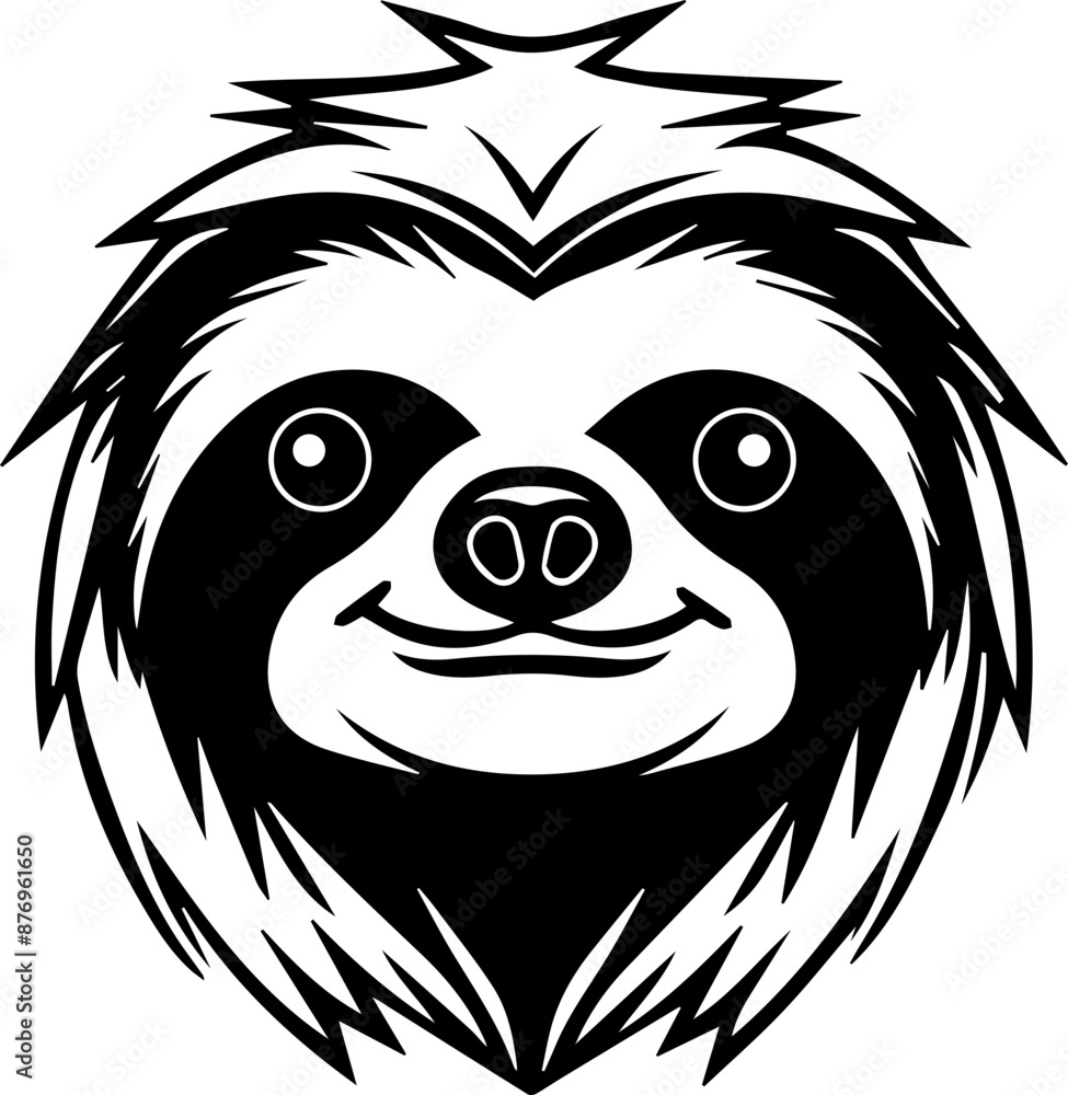 Fototapeta premium Sloth head SVG vector transparent background PNG clipart