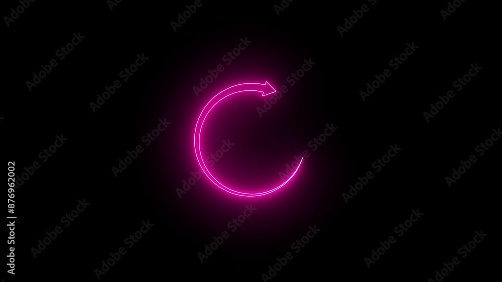 Animation of Glowing neon line Refresh icon isolated. Reload symbol.Simple arrows, update, reload. Navigation icon.glowing neon sign . Animation of Glowing neon line Refresh icon isolated. Reload symbol.Simple arrows, update, reload. Navigation icon.glowing neon sign .