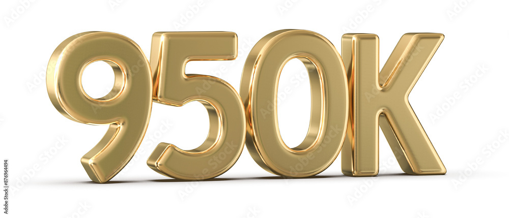 950k Followers Gold Number 3D Render 950k Followers Gold Number 3D Render