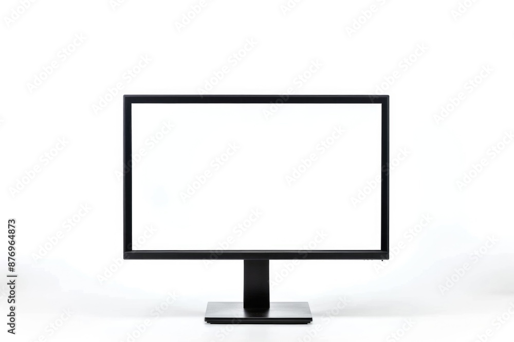 Monitor. Computer Desktop Monitor with Blank Frame on White Isolated Background Monitor. Computer Desktop Monitor with Blank Frame on White Isolated Background