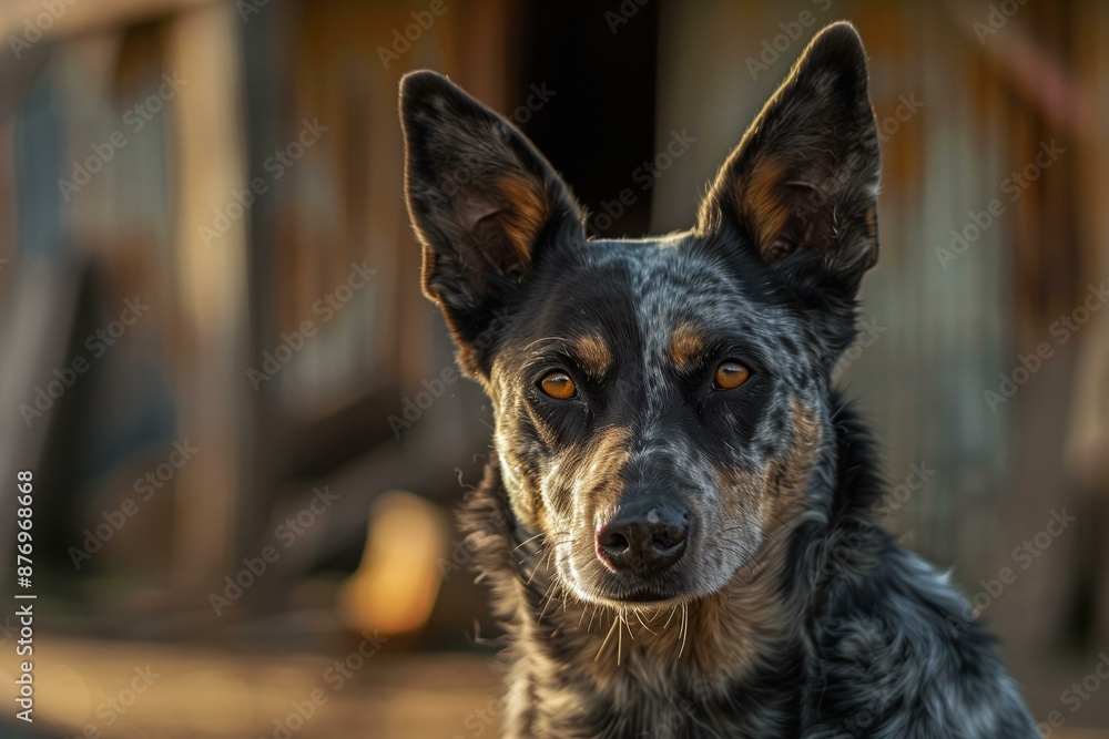 Close-up portrait of an Australian Cattle Dog Close-up portrait of an Australian Cattle Dog