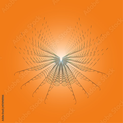 The vector dotted spiral vortex graphic is a visually interesting and complex image. The use of color, movement, and text all contribute to its overall effect.
