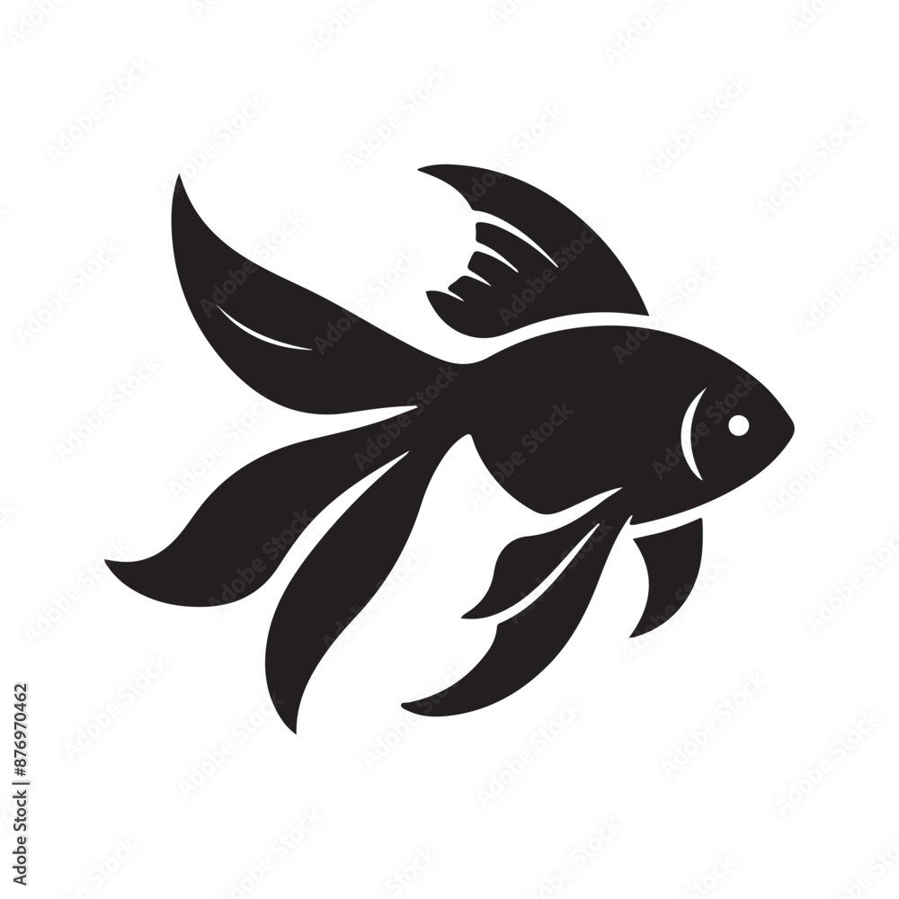 A gold fish silhouette vector art illustration A gold fish silhouette vector art illustration
