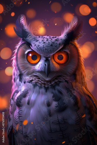 Owl Illustration in Animated Style © Agnieszka