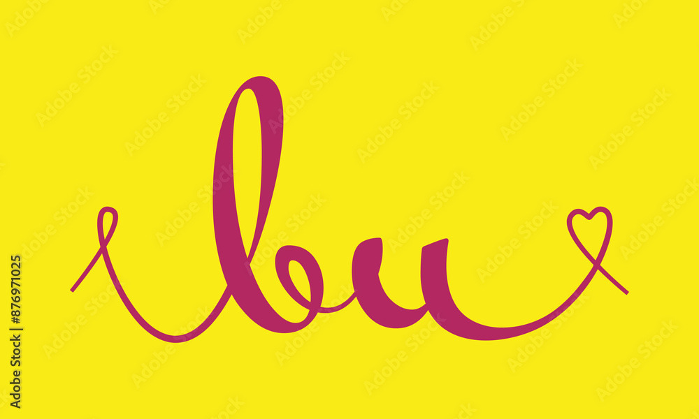 Obraz premium BU initial wedding monogram calligraphy vector illustration. Hand drawn lettering b and u love logo design for valentines day poster, greeting card