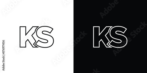 Letter K and S, KS logo design template. Minimal monogram initial based logotype. photo