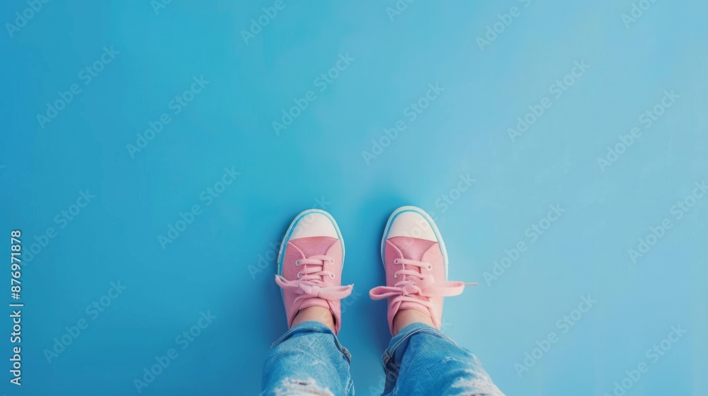 World Down syndrome day on blue background. Down syndrome awareness concept. Top view World Down syndrome day on blue background. Down syndrome awareness concept. Top view