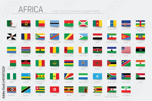 African flag set. Vector illustration