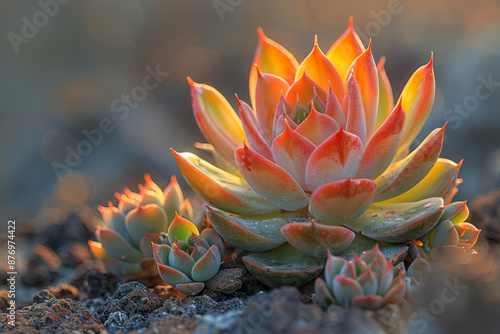 Close-up of a spiny succulent plant, with geometric patterns highlighting its rugged beauty, photo