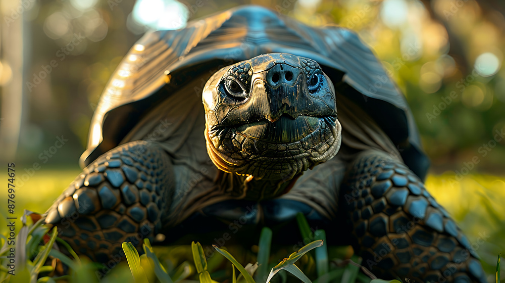 Naklejka premium turtle head face close up