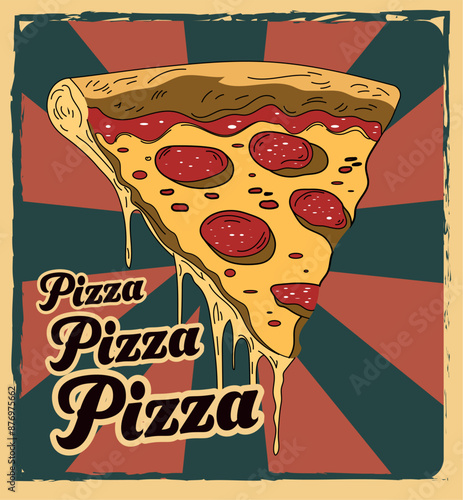 Illustrazione arte pizza pizzeria ristorante