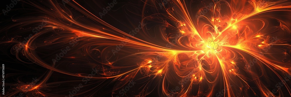 Abstract black and orange background with a fractal design Abstract black and orange background with a fractal design