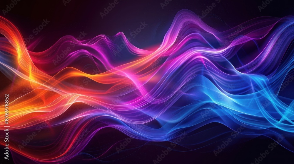 Fototapeta premium Abstract Neon Flowing Waves